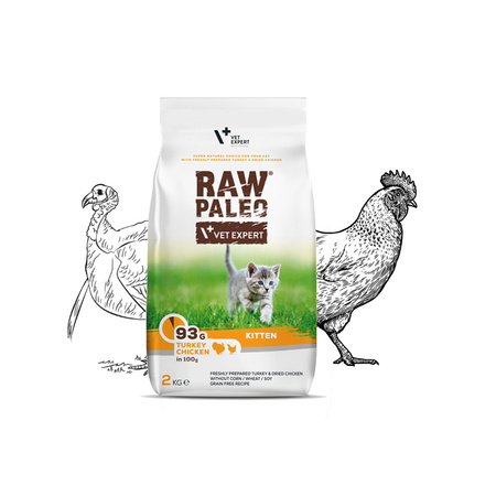 Raw Paleo Kitten Sucha Karma Dla Kociąt Indyk Z Kurczakiem 2kg
