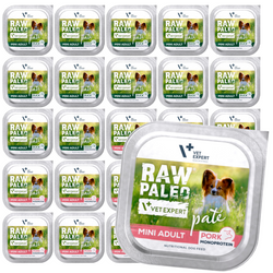Raw Paleo Pate Mini Adult 24x150g Monoproteinowa Mokra Karma Pasztet Dla Dorosłych Psów Małych Ras Z  Wieprzowiną I Kaczką