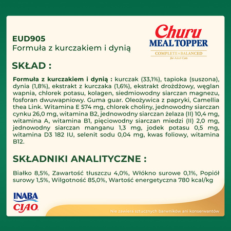 Inaba Dog Meal Topper 5x56g Przysmak Pasta Dla Psa Z Kurczakiem I Dynią 4+1 GRATIS