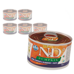 Farmina N&D Dog Lamb Pumpkin Blueberry Puppy 6x140g Mokra Karma Dla Szczeniąt Jagnięcina Dynia i Borówka