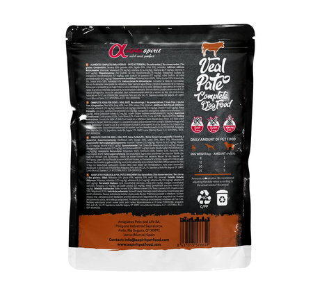 Alpha Spirit Veal Pate Pasztet z Cielęciny 300g Saszetka - Karma Mokra dla Psów