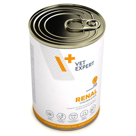 VetExpert Veterinary Diet Renal Dog 12x400g Mokra Karma Weterynaryjna z Kurczakiem Dla Psa z Niewydolnością Nerek