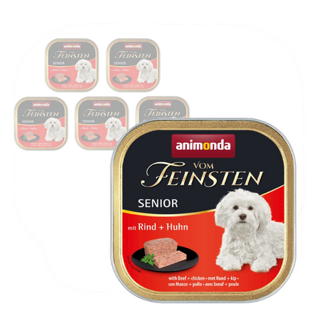 Animonda Vom Feinsten Senior 6x150g Mokra Karma Dla Starszego Psa z Wołowiną i Kurczakiem