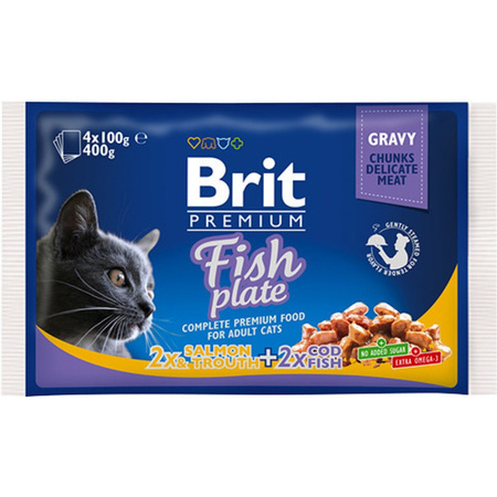 BRIT Premium Mokra Karma Bezzbożowa dla Kotów Zestaw 2 Smaki Ryba 4x100g