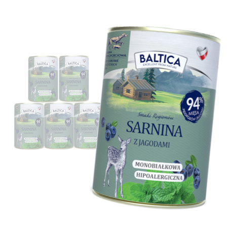 Baltica Sarnina z Jeżyną 6x400g Monoproteinowa Bezzbożowa Mokra Karma Dla Psa