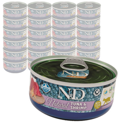 Farmina N&D Cat Natural Tuna & Shrimp 24x70g Mokra Karma Dla Kota Tuńczyk Krewetka