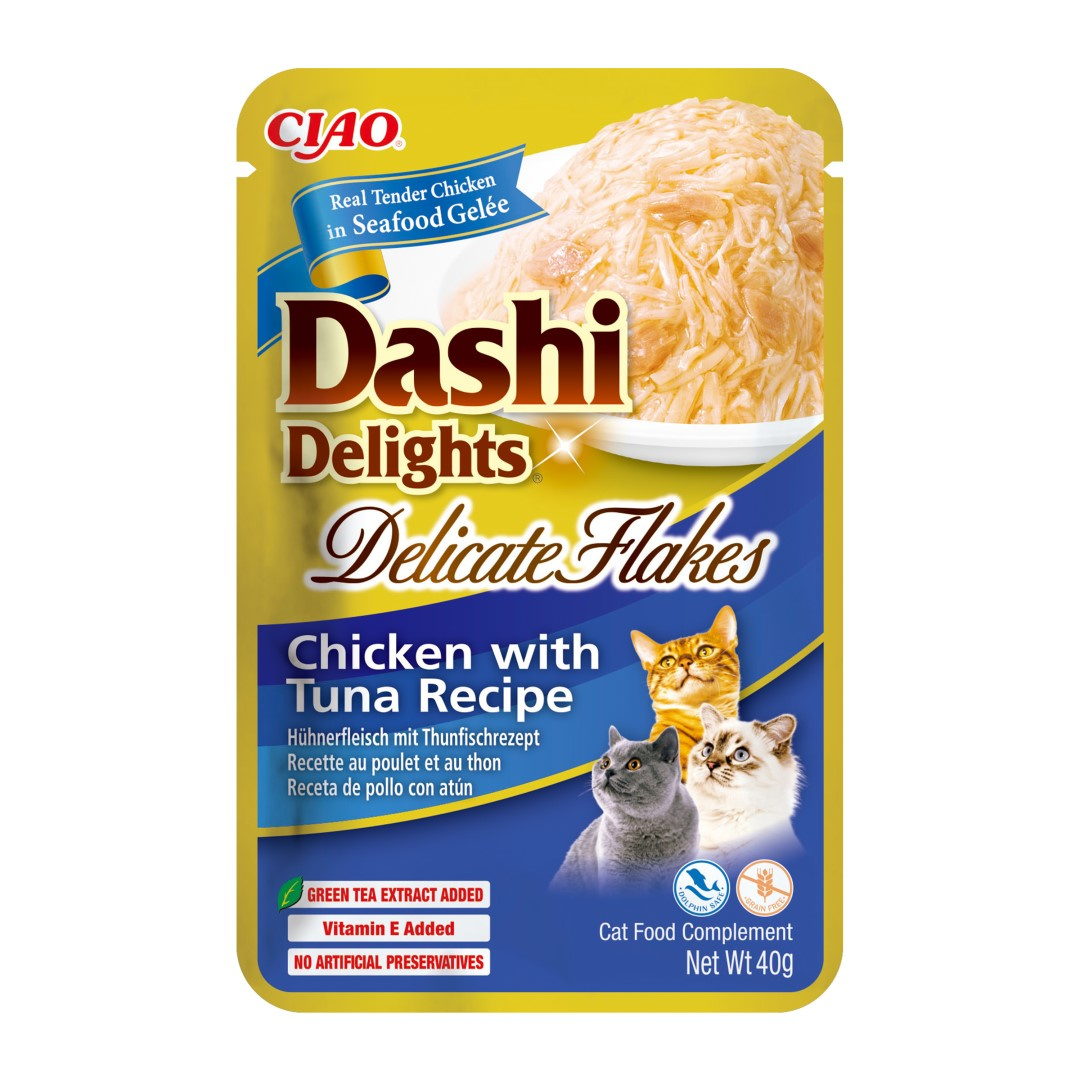 Inaba Cat Dashi Delights Delicate Flakes Karma Uzupełniająca Dla Kota Z Kurczakiem I Tuńczykiem