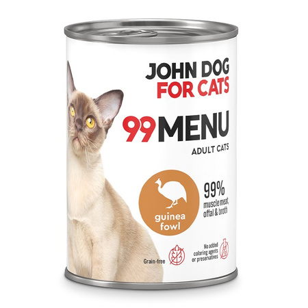 John Dog for Cats 99 Menu Mokra Karma Dla Dorosłych Kotów Z Perliczką 12x400g