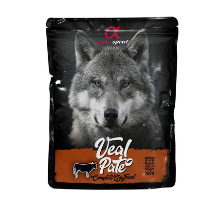 Alpha Spirit Veal Pate Pasztet z Cielęciny 300g Saszetka - Karma Mokra dla Psów