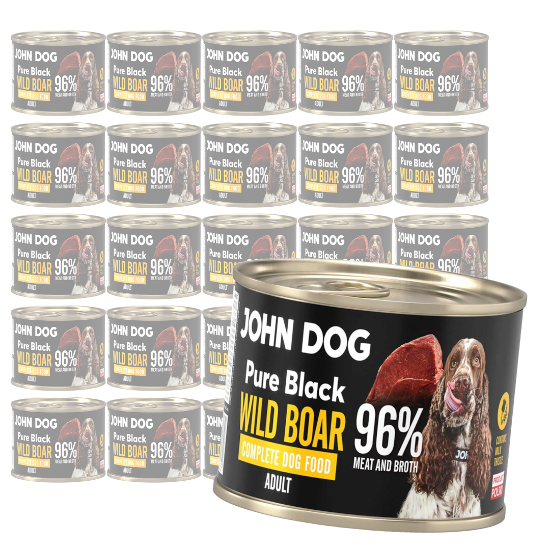 John Dog Pure Black Wild Boar Adult 24x200g Mokra Karma Dla Psa Z Dzikiem