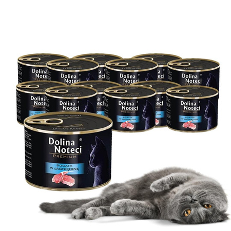 Dolina Noteci PREMIUM 12x185g bogata w jagnięcinę Mokra karma dla kota