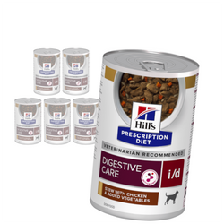 Hill's Prescription Diet i/d Digestive Care 6x354g Mokra Karma Dla Psa Gulasz Z Kurczakiem Wsparcie Układu Pokarmowego