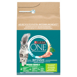 Purina ONE Bifensis Indoor Formula 3kg Sucha Karma z Indykiem Dla Kota Niewychodzącego