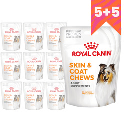 Royal Canin Supplements Dog Skin & Coat Adult 10x240g Przysmak Suplement dla Psa Na Skórę i Sierść 5+5 GRATIS