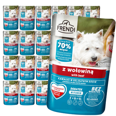 Frendi 24x100g Mokra Karma Dla Dorosłego Psa Kawałki W Sosie Wołowina I Jagnięcina