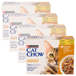 Purina Cat Chow Adult 40x85g Mokra Karma Dla Kotów Z Kurczakiem I Cukinią W Galaretce