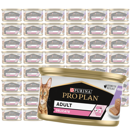 Purina Pro Plan Adult Delicate 48x85g Mokra Karma Dla Kota Mus Z Indykiem