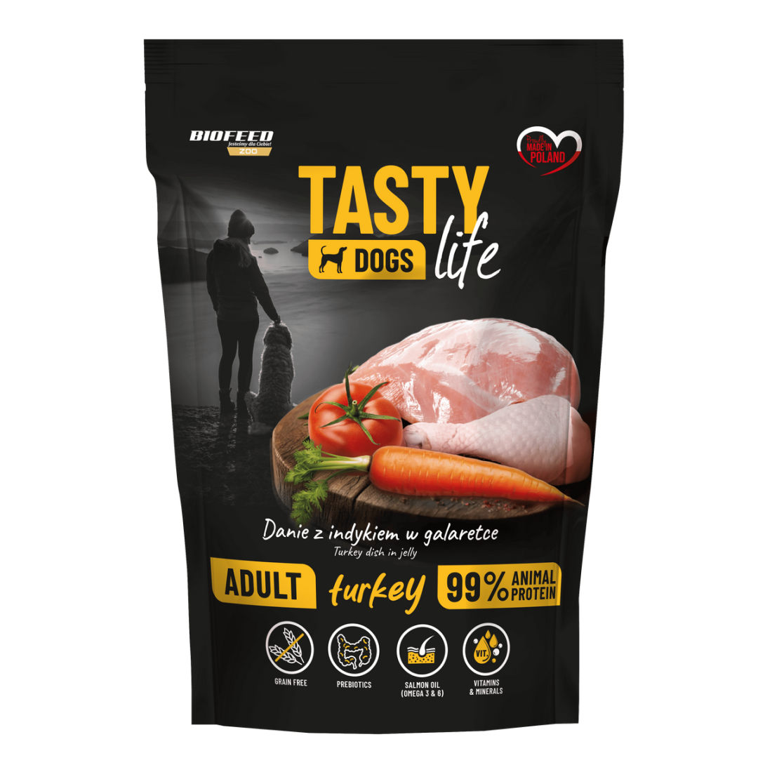 Mokra karma dla psów Tasty Dogs Life Indyk