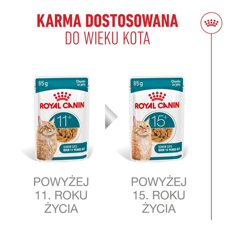 Royal Canin Ageing 11+ Mix Karma Mokra 6x85g Kawałki w Sosie i Galaretce Dla Kotów Dojrzałych Po 11 Roku Życia