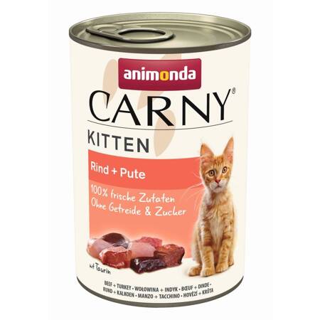 Animonda Carny Kitten 400g Mokra Karma Dla Kociąt z Wołowiną i Indykiem