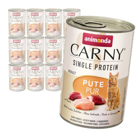 Animonda Carny Single Protein 12x400g Mokra Karma Dla Kota Czysty Indyk