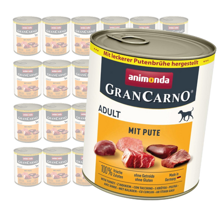 Animonda GranCarno Adult 24x800g Mokra Karma Dla Psa z Indykiem