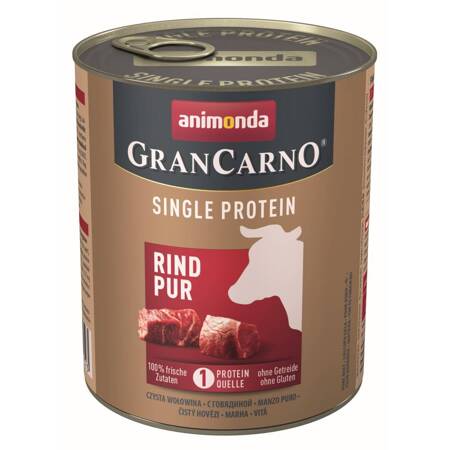 Animonda GranCarno Single Protein 800g Mokra Karma Dla Psa Czysta Wołowina