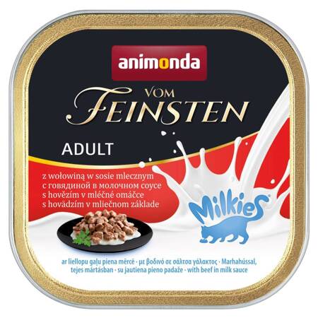 Animonda Vom Feinsten Adult Milkies 100g Mokra Karma dla Kota z Wołowiną i Sosem Mlecznym