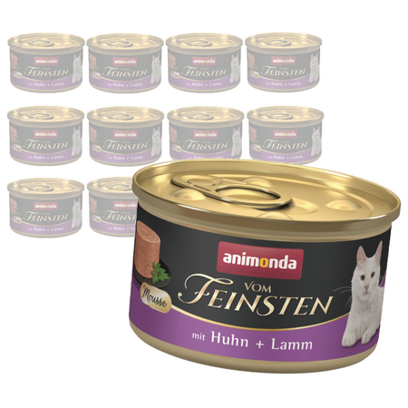 Animonda Vom Feinsten Mousse Adult 12x85g Mokra Karma dla Kota z Kurczakiem i Jagnięciną