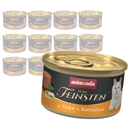 Animonda Vom Feinsten Mousse Adult 12x85g Mokra Karma dla Kota z Kurczakiem i Królikiem