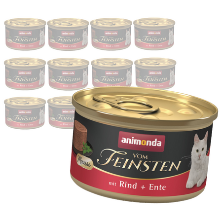 Animonda Vom Feinsten Mousse Adult 12x85g Mokra Karma dla Kota z Wołowiną i Kaczką