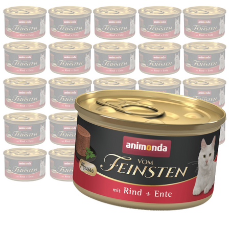 Animonda Vom Feinsten Mousse Adult 24x85g Mokra Karma dla Kota z Wołowiną i Kaczką