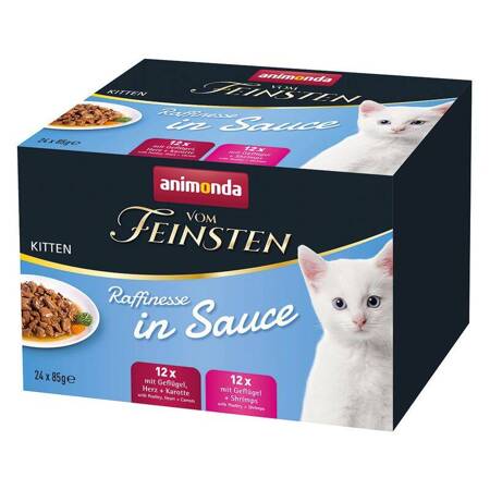 Animonda Vom Feinsten Raffinesse Kitten 24x85g Mixpack Mokra Karma dla Kociąt w Sosie