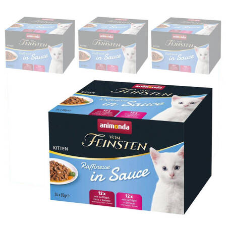 Animonda Vom Feinsten Raffinesse Kitten 96x85g Mixpack Mokra Karma dla Kociąt w Sosie