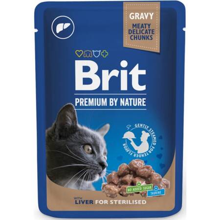 BRIT Premium Mokra Karma dla Kotów Sterylizowanych z Wątróbką Saszetka 100g