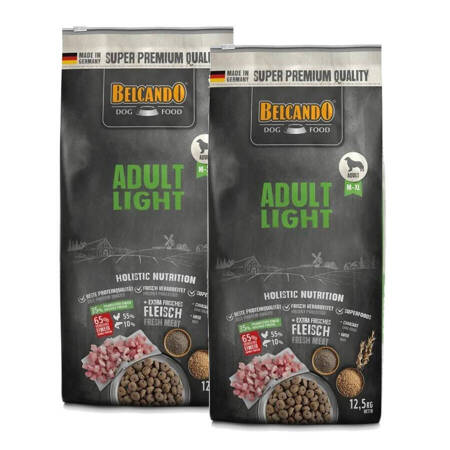 Belcando Adult Light 2x12,5kg Sucha Karma Dla Psów Mało Aktywnych Lub Ze Skłonnością Do Nadwagi