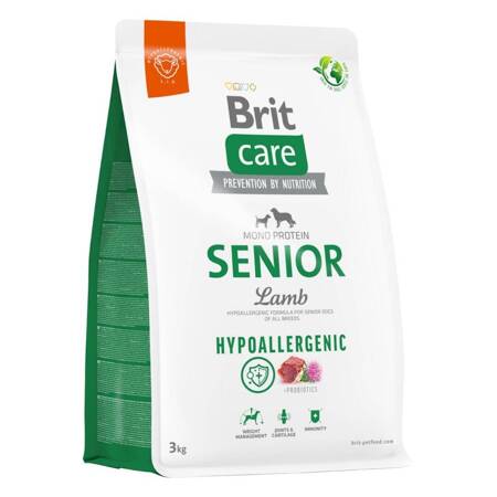 Brit Care Dog Hypoallergenic Senior Lamb 3kg Hipoalergiczna Sucha Karma Dla Psów Starszych Jagnięcina Ryż