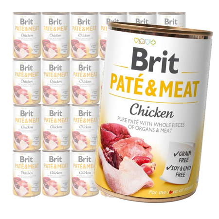 Brit Pate&Meat Mokra Karma Dla Psów Z Kurczakiem Puszka 24x400g