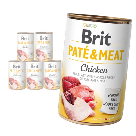 Brit Pate&Meat Mokra Karma Dla Psów Z Kurczakiem Puszka 6x400g