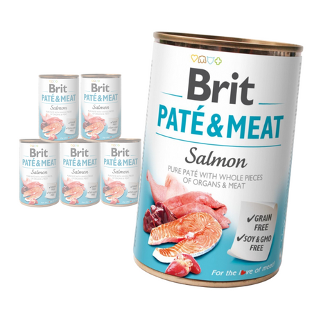 Brit Pate&Meat Mokra Karma Dla Psów Z Łososiem Puszka 6x400g