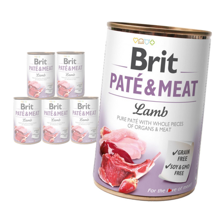 Brit Pate&Meat Mokra Karma Dla Psów z Jagnięciną Puszka 6x400g