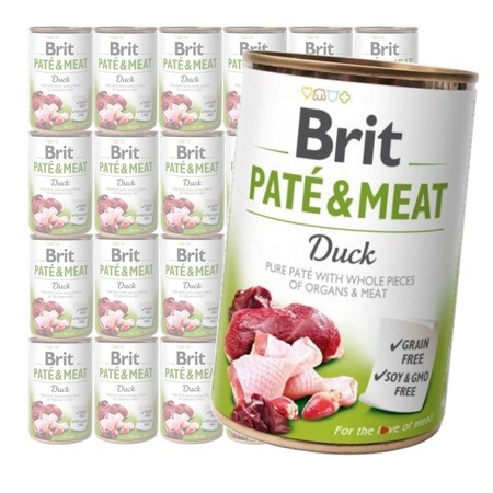 Brit Pate&Meat Mokra Karma dla Psów z Kaczką i Kurczakiem Puszka 24x400g