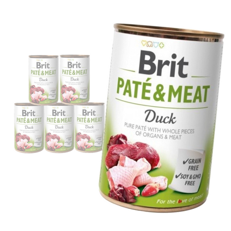 Brit Pate&Meat Mokra Karma dla Psów z Kaczką i Kurczakiem Puszka 6x400g