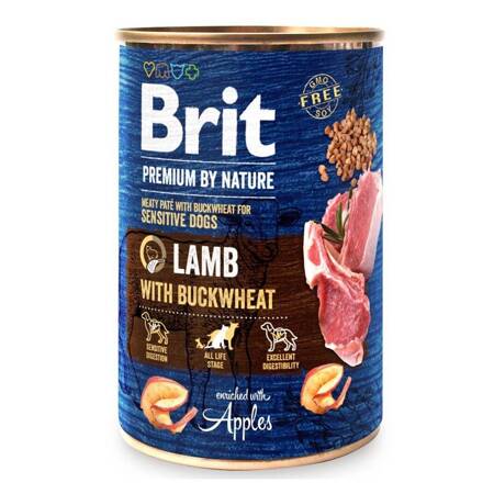 Brit Premium by Nature Adult Mokra Karma Dla Psa Jagnięcina Z Gryką 400g