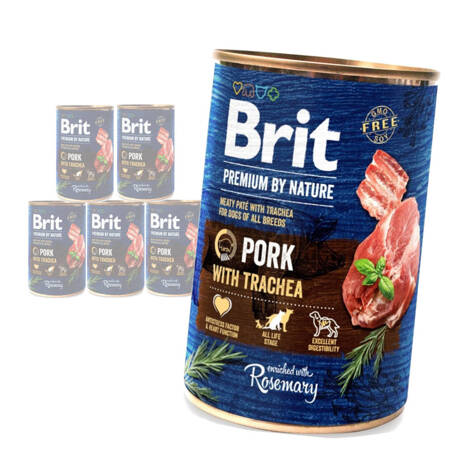 Brit Premium by Nature Adult Mokra Karma Dla Psa Wieprzowina Z Tchawicą 6x400g