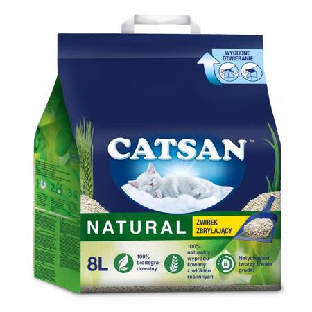 CATSAN Natural 8l - zbrylający żwirek dla kota
