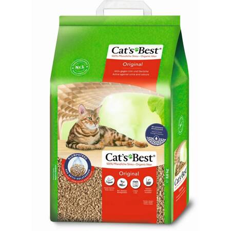 Cat's Best Original 20L Żwirek Drewniany Dla Kota Zbrylający i Pochłaniający Zapachy