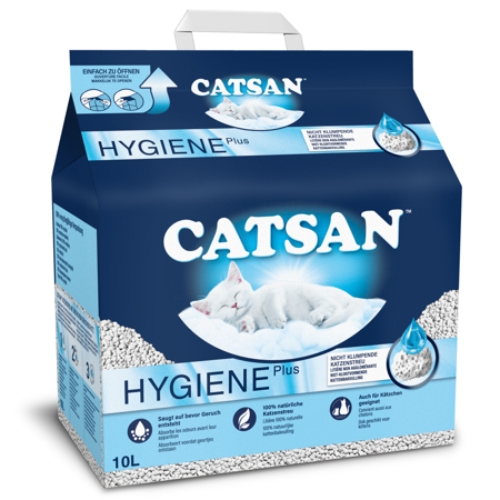 Catsan Hygiene Plus 10l Naturalny Żwirek Bentonitowy Niezbrylający Dla Kota