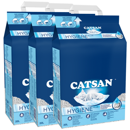 Catsan Hygiene Plus 3x20l Naturalny Żwirek Dla Kota
