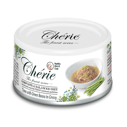 Cherie Skin&Coat Tuńczyk Z Zielonym Groszkiem W Sosie 80g Mokra Karma W Puszce Dla Kota